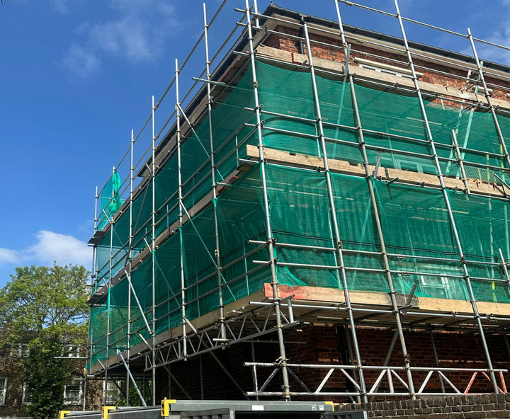 Custom Scaffolding Design - Montgomery House London - BT Scaffolding